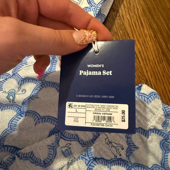Roller Rabbit x Target Blue Patterned Short Pajama Set - Picture 3 of 4